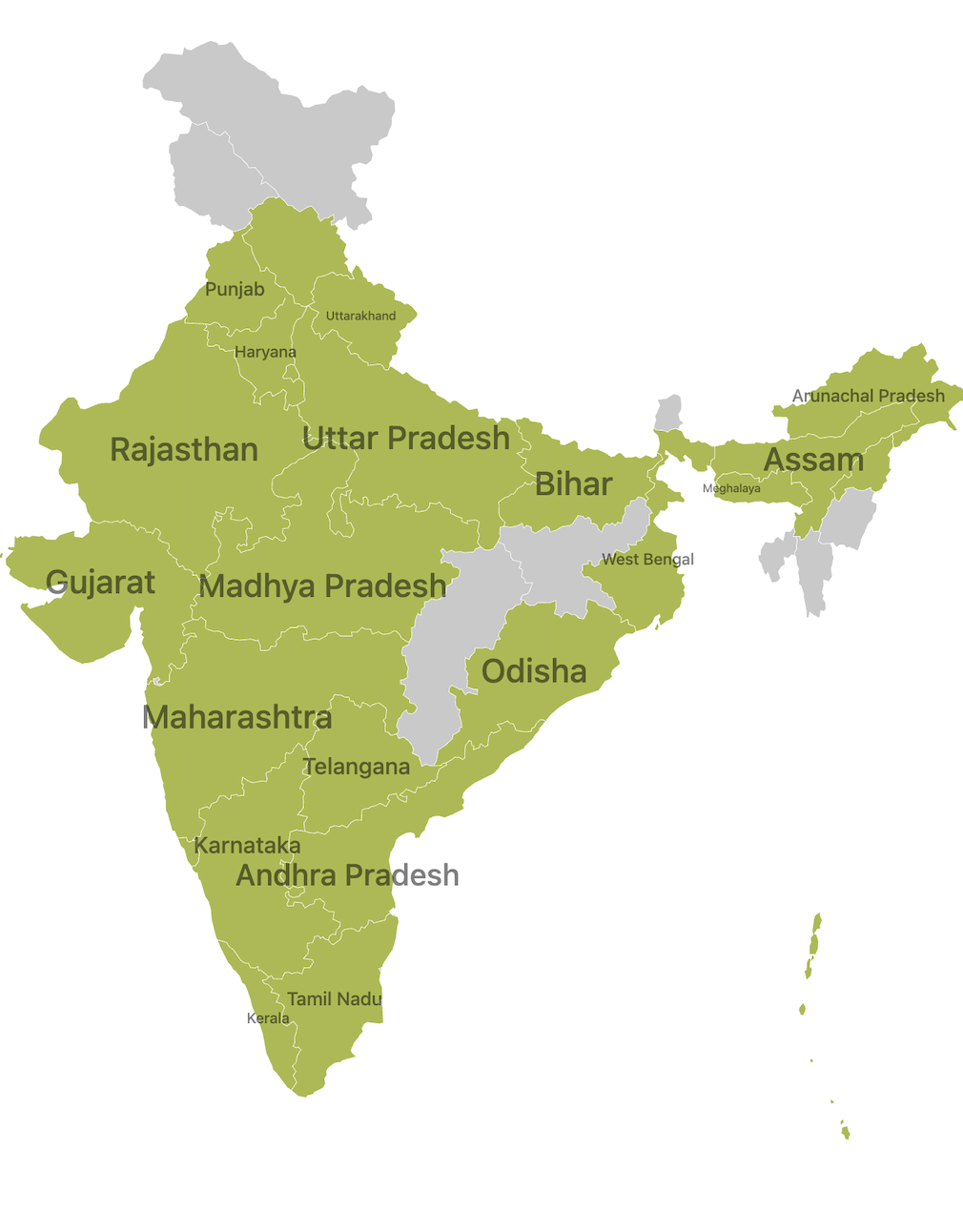 States visited in India