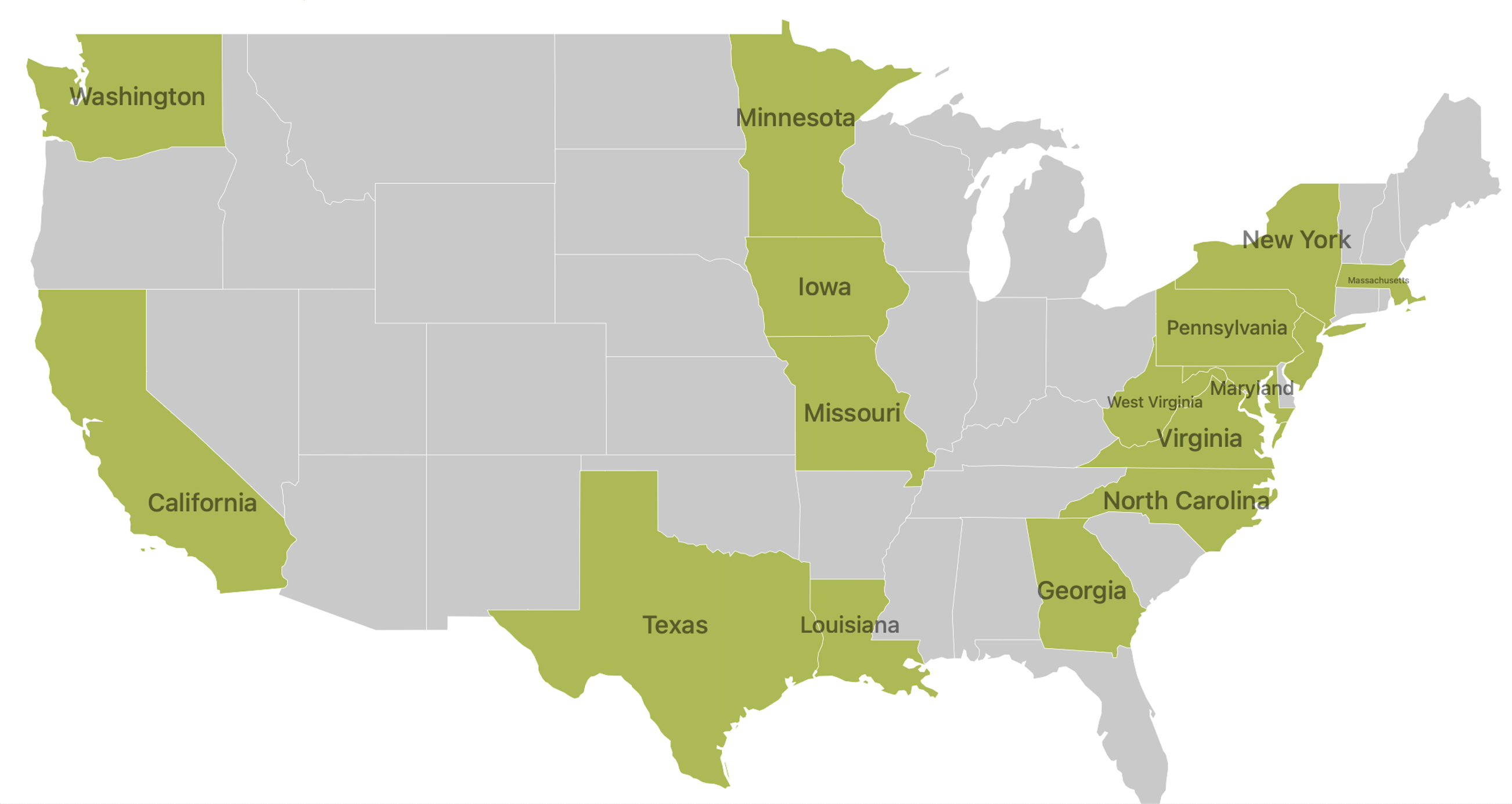 States visited in USA